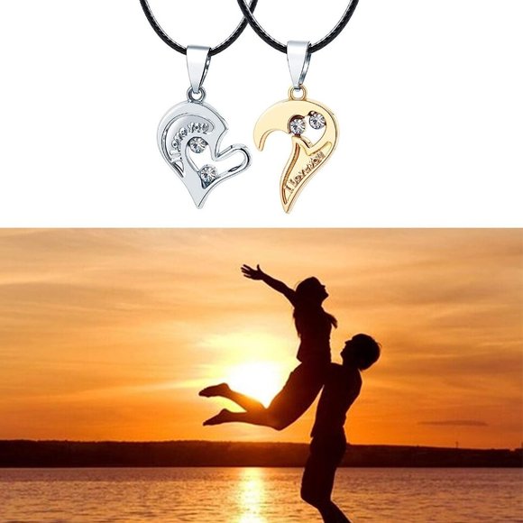 Long tiantian 4Pcs Couple Necklace Bracelet Set Matching Bracelets for C… - Picture 4 of 5